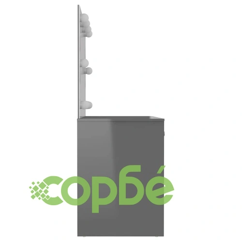Тоалетка с LED лампи, 110x55x145 см, МДФ, сияйно сиво ➤ топ цена ➤ sorbe.bg