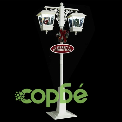 Улична лампа с Дядо Коледа, бяло и червено, 81x40x188 см, PVC ➤ топ цена ➤ sorbe.bg