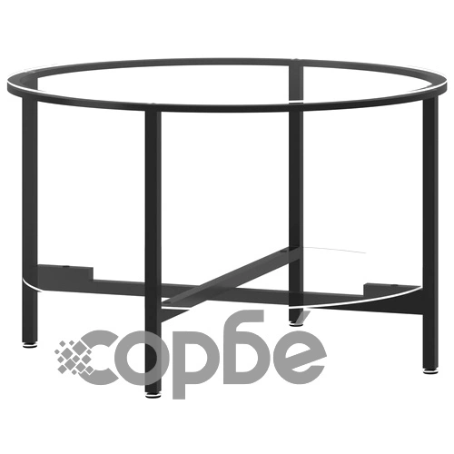 Маса за чай, черно и прозрачно, 70 cм, закалено стъкло ➤ топ цена ➤ sorbe.bg