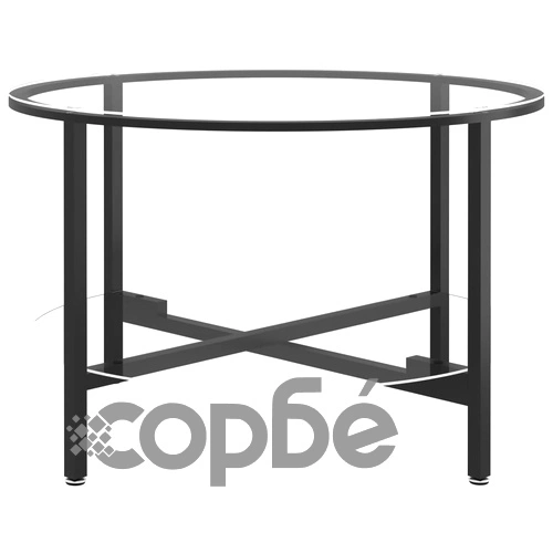 Маса за чай, черно и прозрачно, 70 cм, закалено стъкло ➤ топ цена ➤ sorbe.bg