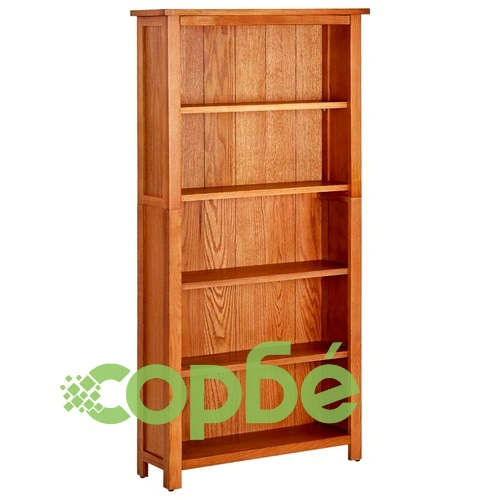 Библиотека с 5 рафта, 70x22x140 см, дъбов масив ➤ топ цена ➤ sorbe.bg