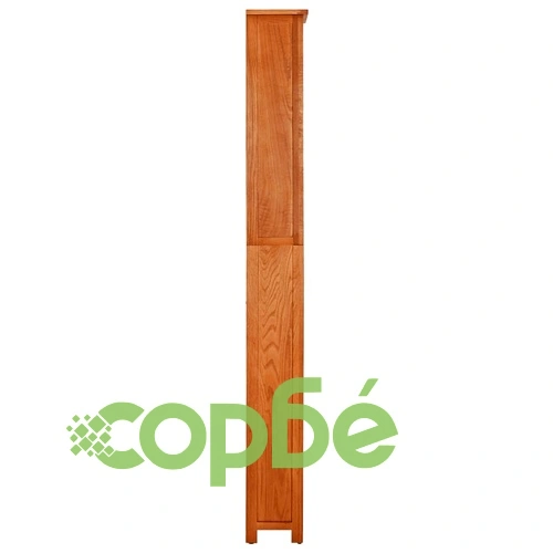 Библиотека с 7 рафта, 60x22x200 см, дъбов масив ➤ топ цена ➤ sorbe.bg