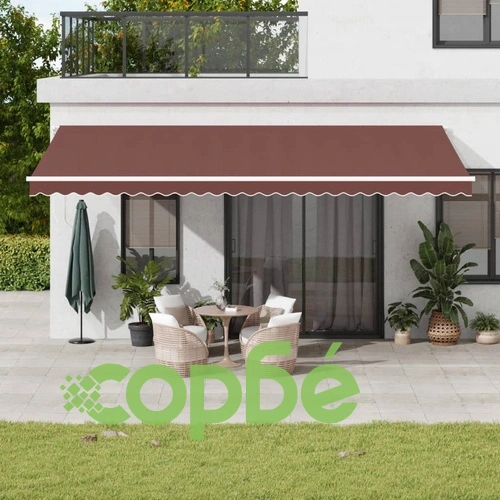 Автоматично прибираща се тента, кафяв, 600x300 см ➤ топ цена ➤ sorbe.bg