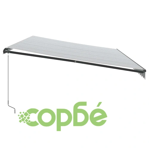 Ръчно прибираща се тента с LED, антрацит и бял, 600x300 см ➤ топ цена ➤ sorbe.bg