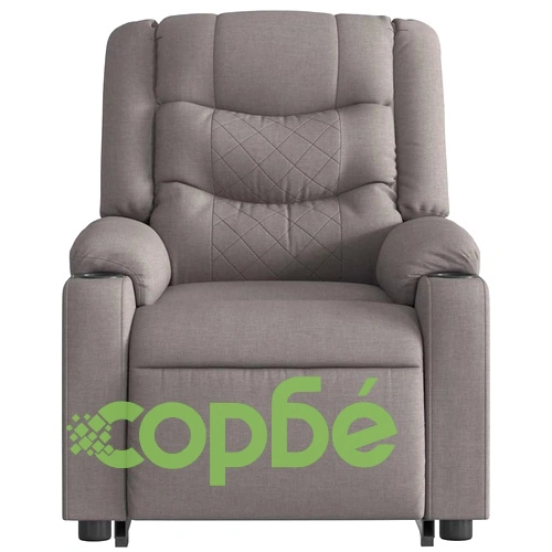 Електрически изправящ масажен реклайнер стол таупе текстил ➤ топ цена ➤ sorbe.bg