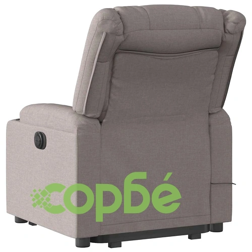 Електрически изправящ масажен реклайнер стол таупе текстил ➤ топ цена ➤ sorbe.bg