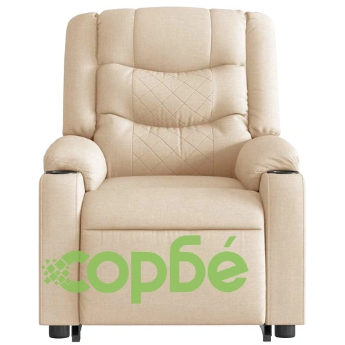 Електрически изправящ масажен реклайнер стол кремав текстил ➤ топ цена ➤ sorbe.bg