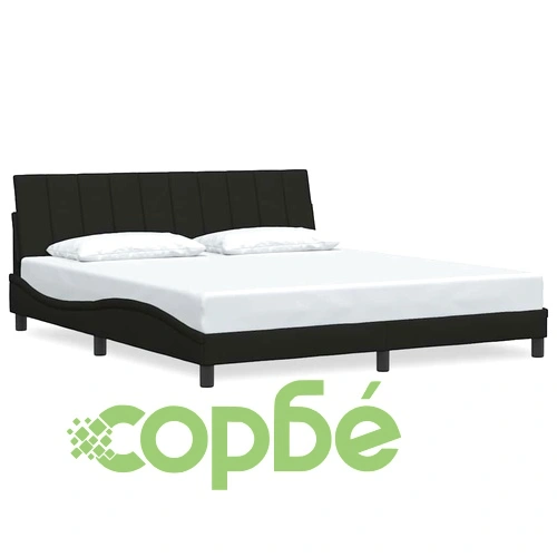 Рамка за легло без матрак, черна, 180x200 см, плат ➤ топ цена ➤ sorbe.bg