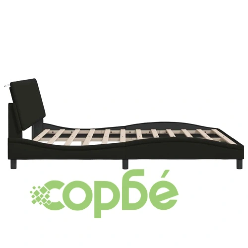 Рамка за легло без матрак, черна, 180x200 см, плат ➤ топ цена ➤ sorbe.bg