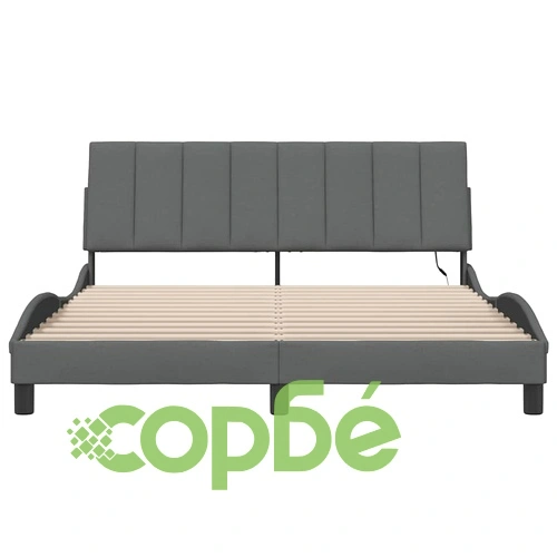 Рамка за легло без матрак, тъмносива, 160x200 см, плат ➤ топ цена ➤ sorbe.bg