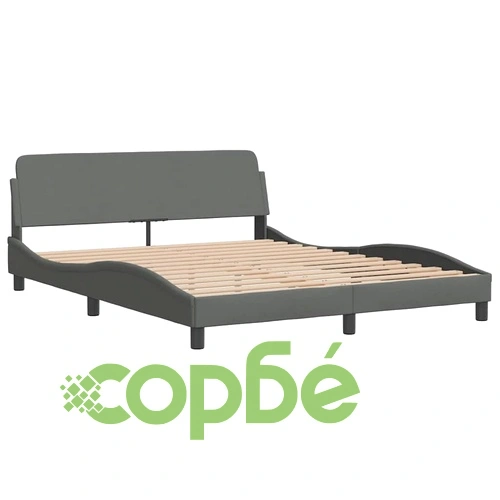 Рамка за легло без матрак, тъмносива, 160x200 см, плат ➤ топ цена ➤ sorbe.bg