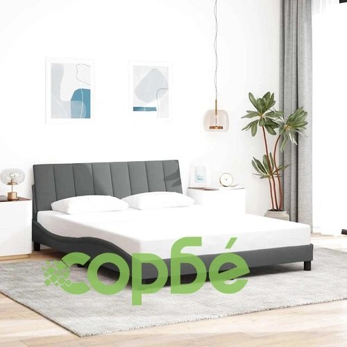 Рамка за легло без матрак, тъмносива, 160x200 см, плат ➤ топ цена ➤ sorbe.bg