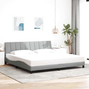 Рамка за легло без матрак, светлосива, 200x200 см, плат