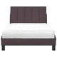 Легло с матрак, тъмнокафяво, 100x200 см, плат
