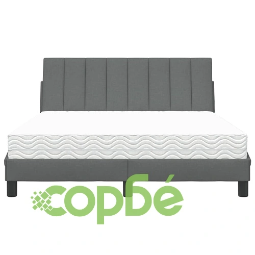 Легло с матрак, тъмносиво, 140x190 см плат ➤ топ цена ➤ sorbe.bg