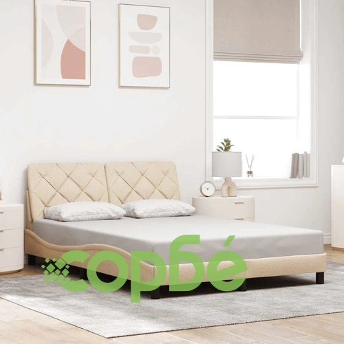 Рамка за легло с LED без матрак Cream 140x190 cm Fabric ➤ топ цена ➤ sorbe.bg