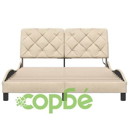 Рамка за легло с LED без матрак Cream 140x190 cm Fabric ➤ топ цена ➤ sorbe.bg