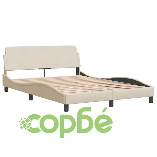 Рамка за легло с LED без матрак Cream 140x190 cm Fabric ➤ топ цена ➤ sorbe.bg