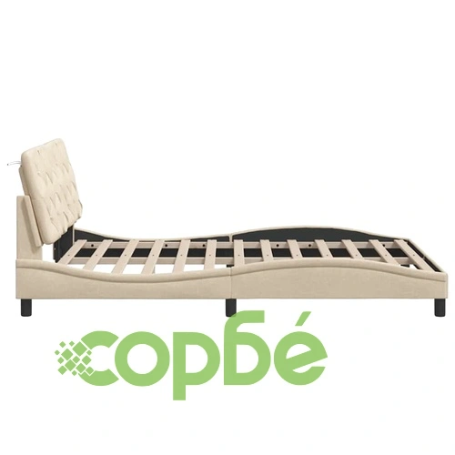 Рамка за легло с LED без матрак Cream 140x190 cm Fabric ➤ топ цена ➤ sorbe.bg