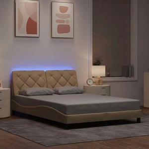 Рамка за легло с LED без матрак Cream 140x190 cm Fabric