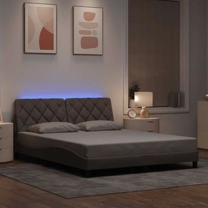 Рамка за легло със светодиод без матрак Taupe 160x200 cm Fabric