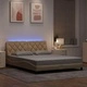 Рамка за легло с LED без матрак Cream 160x200 cm Fabric