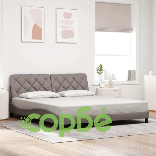 Рамка за легло със светодиод без матрак Taupe 180x200 cm Fabric ➤ топ цена ➤ sorbe.bg