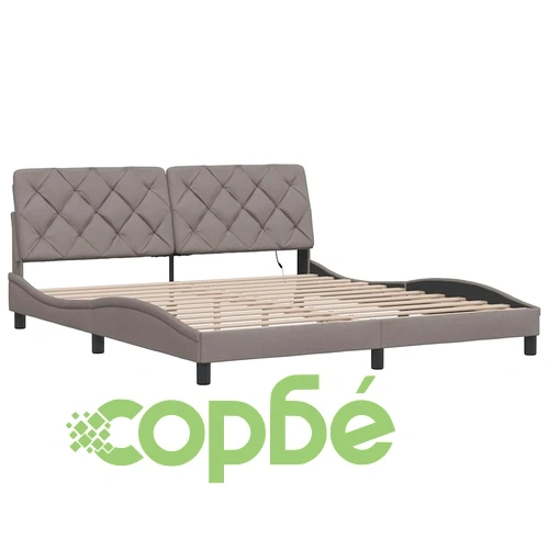 Рамка за легло със светодиод без матрак Taupe 180x200 cm Fabric ➤ топ цена ➤ sorbe.bg