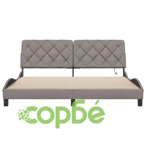 Рамка за легло със светодиод без матрак Taupe 180x200 cm Fabric ➤ топ цена ➤ sorbe.bg