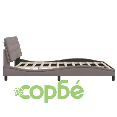 Рамка за легло със светодиод без матрак Taupe 180x200 cm Fabric ➤ топ цена ➤ sorbe.bg