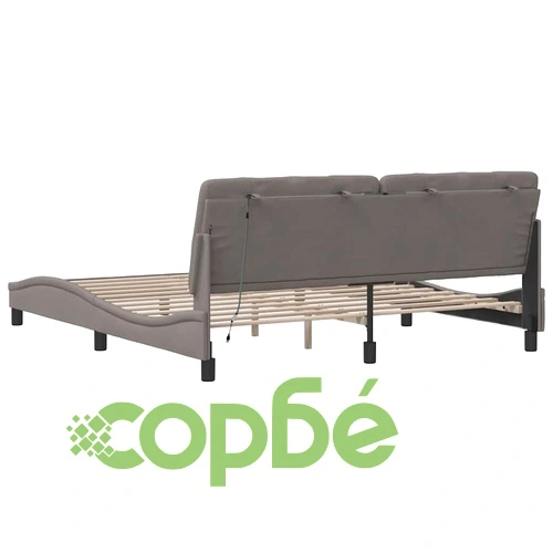 Рамка за легло със светодиод без матрак Taupe 180x200 cm Fabric ➤ топ цена ➤ sorbe.bg