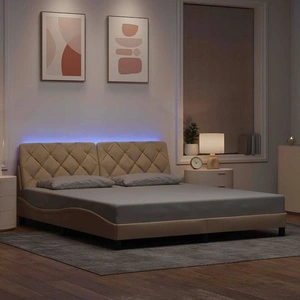 Рамка за легло с LED без матрак Cream 180x200 cm Fabric