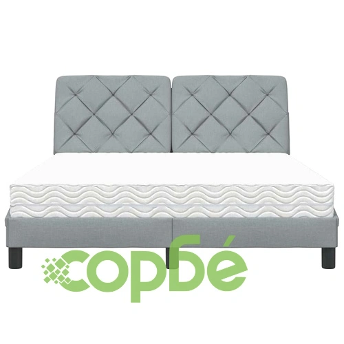 Легло с матрак, светлосиво, 140x190 см плат ➤ топ цена ➤ sorbe.bg