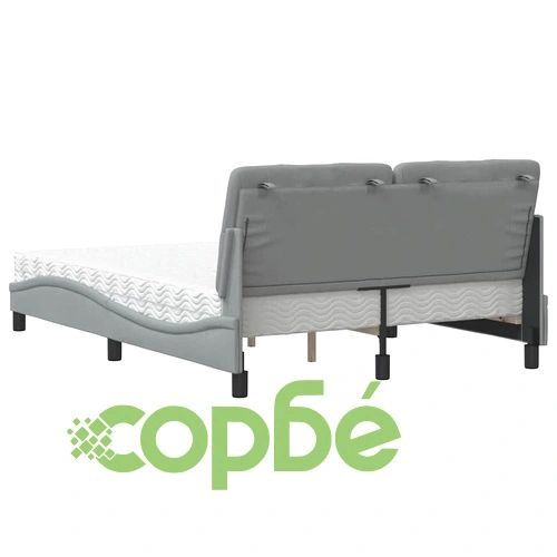 Легло с матрак, светлосиво, 140x190 см плат ➤ топ цена ➤ sorbe.bg