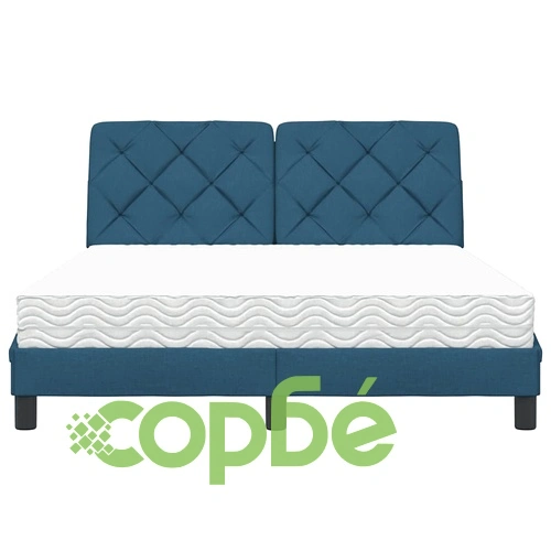 Легло с матрак, синьо, 140x190 см, плат ➤ топ цена ➤ sorbe.bg