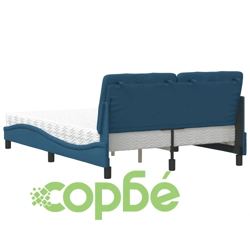 Легло с матрак, синьо, 140x190 см, плат ➤ топ цена ➤ sorbe.bg