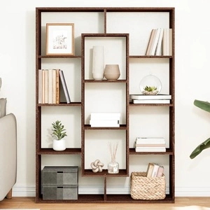 Библиотека, кафяв дъб, 102x29x143 см, инженерно дърво