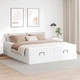 Османска легло с матраци, бяло, 200x200 см, изкуствена кожа