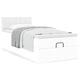 Османска легло с матрак, бяло, 90x190 см, изкуствена кожа