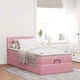 Османска легло с матрак, розово, 90x190 см, кадифе