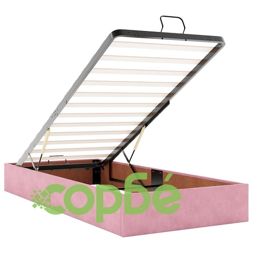 Османска легло с матрак, розово, 90x190 см, кадифе ➤ топ цена ➤ sorbe.bg