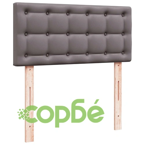 Османска легло с матраци&LED, сиво, 90x200 см, изкуствена кожа ➤ топ цена ➤ sorbe.bg