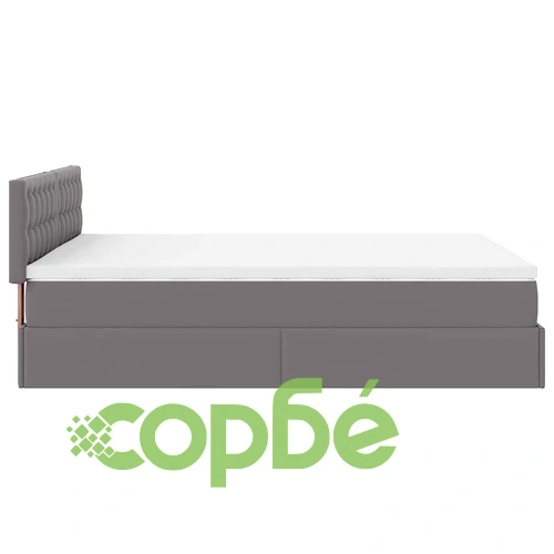 L Легло с матраци & LEDs сиво 140x190cm изкуствена кожа ➤ топ цена ➤ sorbe.bg