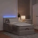 Османска легло с матрак и LED, таупе, 90x200 см, плат