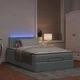 Османска легло с матрак и LED, светлосиво, 120x190 см, плат