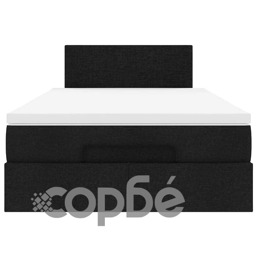 Османска легло с матрак и LED, черно, 120x200 см, плат ➤ топ цена ➤ sorbe.bg