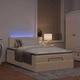 Османска легло с матрак и LED, кремаво, 120x200 см, плат