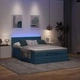 Османска легло с матрак и LED, синьо, 140x190 см, плат