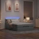Османска легло с матрак и LED, светлосиво, 140x200 см, плат
