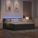 Османска легло с матрак и LED, таупе, 180x200 см, плат
